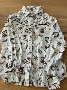 Cotton and Rye Cowgirl shirt long sleeve size medium 8